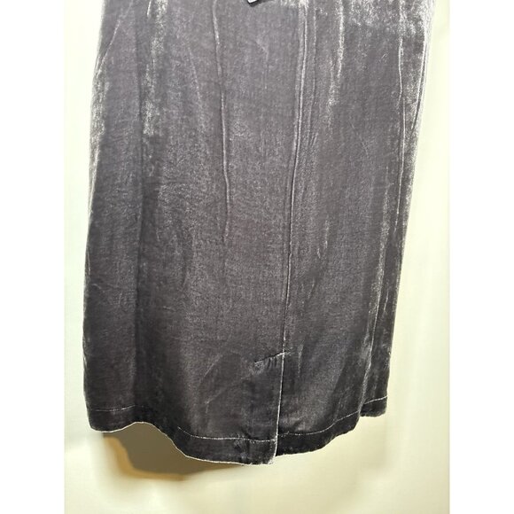 EILEEN FISHER Grey Velvet Mock Neck Tie Back Shift Dress Quiet Luxury Size Small - Picture 5 of 8